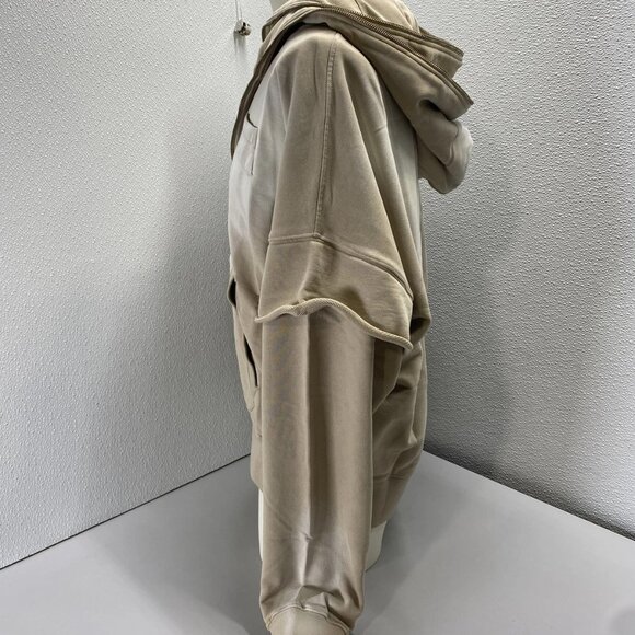 Le PERE Double-Layer Faded Full-Zip Hoodie • Size M • Beige - Picture 13 of 16